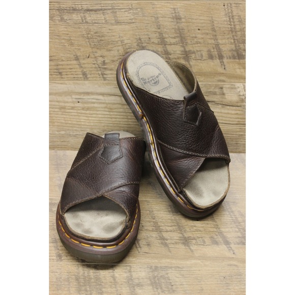 Dr.‎ Martens Unisex Leather Criss Cross Slip On Slide Sandals Vintage Size 8